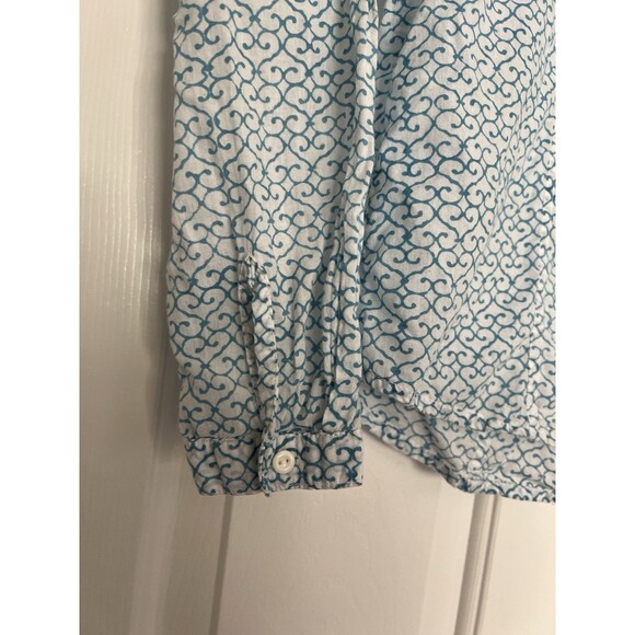 Roberta Roller Rabbit Women’s Blouse Size Small Sheer Blue White Boho - Picture 4 of 9